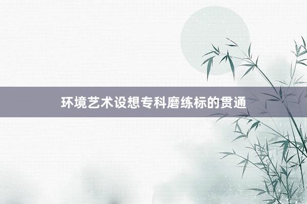 环境艺术设想专科磨练标的贯通