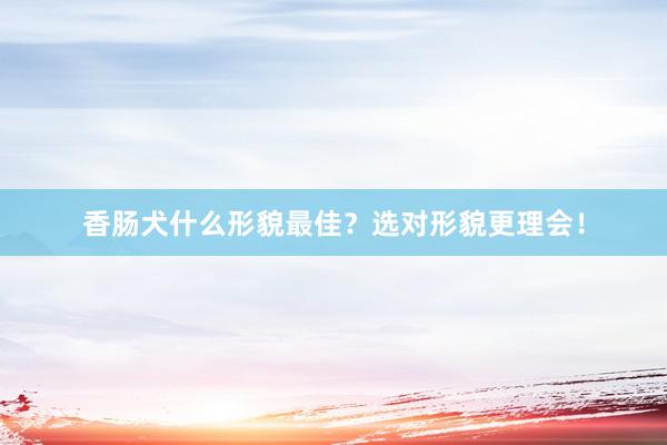 香肠犬什么形貌最佳？选对形貌更理会！